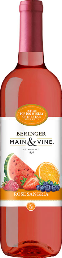 Beringer Main & Vine White Zinfandel California Collection Rose Wine, 750  ml Glass, ABV 12.00% 