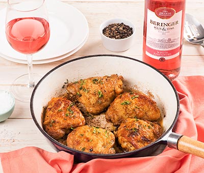 Skillet Chicken with White Wine Sauce